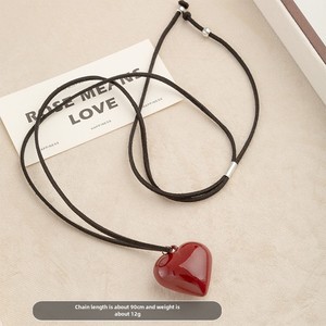 Collar de aleación de clavícula con corazón de cadena de suéter largo regalo de celebridad de Internet peine de gafas con estilo fresco de moda para mujer de gama alta - Product Image 6