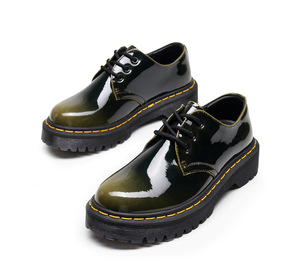 Nouvelles bottes à plateforme pour femmes, bout rond, grande taille, en <span class=keywords><strong>cuir</strong></span> véritable, chaussures épaisses pour femmes, bottines pour femmes, style universitaire - Product Image 5