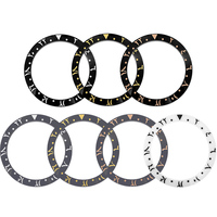 Accessoires de montre JGGC : Lunette en céramique biseautée avec chiffres arabes, compatible avec les montres Water Ghost SKX007