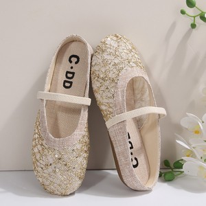 Women's <strong>Boho</strong> Lace Mesh Mules for Summer, Thin Strap Open Back Lace <strong>Flats</strong>, Lightweight Breathable Casual Mules Women Shoes - Product Image 4
