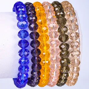 Wholesale glass bead crystal bracelet color cabochon cristal stones custom charms bracelets women jewelry making charm