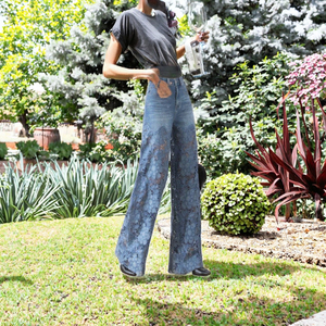 2026 <b>Summer</b> High Street Elegant Y2K Outwear Crochet Hollow Flower Jean <b>Women</b> <b>Pants</b> Baggy Zipper Pocket Button Straight Denim - Product Image 3