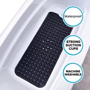 Alfombra de Baño Moderna de Lujo Antideslizante de PVC, Diseño Sólido, Impermeable, con Ventosas, Alfombrillas de Baño Novedosas para Interiores - Product Image 4