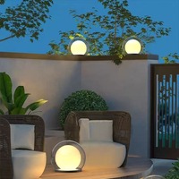 Lampe solaire d'extérieur en acier inoxydable, type pilier, design moderne, étanche IP65, pour cour et jardin, avec effet bulle