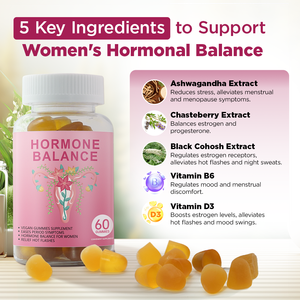 Chinakruiden Oem/Odm/Obm Pms Gummies Hormon Balans Bevat Ashwagandha Ksm Chasteberry <span class=keywords><strong>Black</strong></span> <span class=keywords><strong>Cohosh</strong></span> Kruiden - Product Image 2