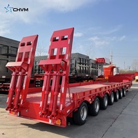 Camions semi-remorques à plateau surbaissé pour le transport d'excavateurs, remorques à plateau surbaissé de 100 tonnes