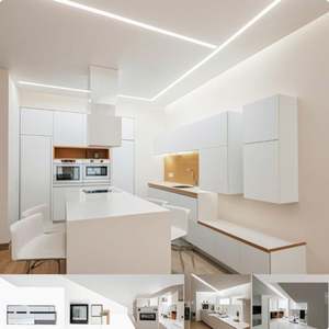 Ensemble de meubles de cuisine modulaire moderne assemblé sur mesure 2025 avec panier de tiroir et robinet pour hôtel et centre commercial - Product Image 3