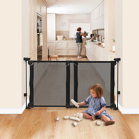 Barrière de sécurité pour bébé pliable en maille métallique multifonctionnelle, protection de porte pour enfants dans la maison, escaliers, chambre, barrière de sécurité pour bébé