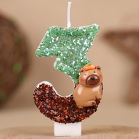 Bougie d'anniversaire numérique en cire de paraffine faite à la main, motif Capybara de dessin animé, pour décoration de gâteau, fête, anniversaire, premier anniversaire, chiffres 0-9, pour l'international