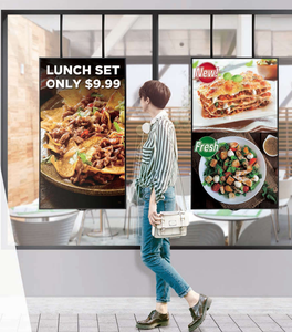 จอแสดงผล LCD ความสว่างสูงแบบแขวนสำหรับหน้าร้านค้า จอโฆษณาดิจิทัลพร้อมเครื่องเล่นมีเดีย ขนาด 43 55 65 นิ้ว สำหรับติดตั้งหน้าต่าง - Product Image 2