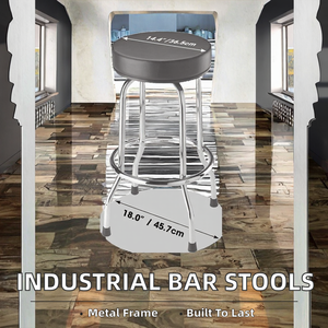 Modern Custom Logo Bar <b>Stools</b>-Strong Metal Frame for Gym Outdoor Home Hotel & Mall Use-Wholesale Commercial Furniture - Product Image 2