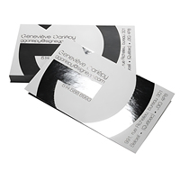 Cartes de Visite Élégantes Personnalisées, Impression Offset avec Dorure Or et Argent, Papier à Finition Mate