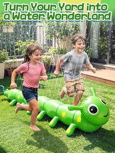 Jouet arroseur gonflable géant en forme de chenille de 97 pouces pour enfants et chiens, idéal pour les jeux aquatiques d'été dans la cour - Product Image 6