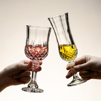 Gobelet en verre à motif diamant élégant Verres à vin rouge Flûte à champagne Fournitures pour fêtes de mariage