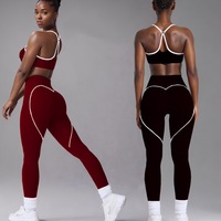 Legging V-Cut Ice Silk Soft Sculpt Flare Berbahan Ribbed Seamless, Set Yoga Nude Feel, Sport Bra dan Legging Pengangkat Bokong, High Stretch