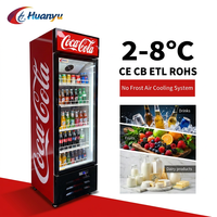 Réfrigérateur commercial vertical transparent sans givre pour la vente de produits alimentaires et de boissons