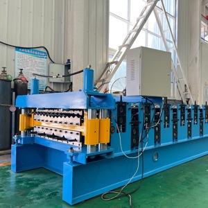 <span class=keywords><strong>Machine</strong></span> de formage à rouleaux automatique à double couche pour la production de tuiles de toiture ondulées - Product Image 3
