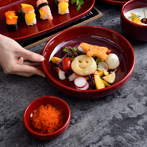 <span class=keywords><strong>Unicasa</strong></span>-Juego de platos de cerámica para restaurante, vajilla de cerámica esmaltada de color, color rojo, nuevo diseño - Product Image 4