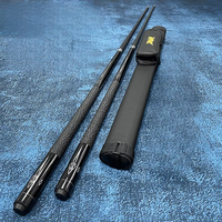 Tongkat Biliar Teknologi Hitam Presisi Tinggi Grosir Pabrik, Ujung 10mm 11.5mm 13mm, 1/2 Split, Khusus Snooker