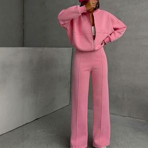 Mùa Thu Mở Bụng Phụ Nữ Sexy Thể Thao Mặc Áo Len Bộ Phù Hợp Với - Product Image 1