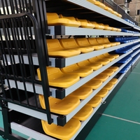 Grillades télescopiques mobiles dossier bas en plastique siège de stade activité intérieure sports repos chaise gym gradin