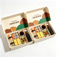 Caja Biodegradable para Sushi de Alta Calidad, Caja para Llevar Comida, Caja Personalizada para Sushi y Pizza con Divisores, Caja para Sándwiches