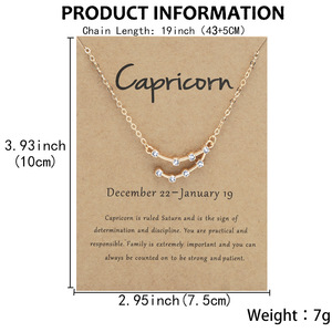 Catena in acciaio Custom 18 pollici 12 <span class=keywords><strong>segni</strong></span> <span class=keywords><strong>zodiacali</strong></span> nero lega a goccia oroscopo oro catene d'argento collane - Product Image 5