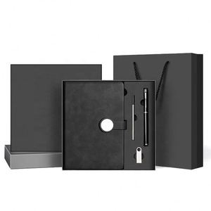 Regalo Promocional, Cuaderno de Lujo de Acero Inoxidable con Botón Redondo A5 y Logotipo Personalizado, Caja de Regalo con Bolígrafo y USB para Reuniones de Negocios o Uso Escolar - Product Image 2