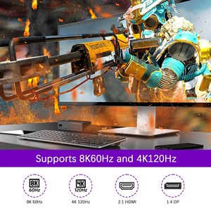 สวิตช์ Justlink DP HDMI2.1 สวิตช์ DP1.4 USB3.0 2x3 KVM สวิตช์เปลี่ยนสัญญาณ 8K 60Hz <span class=keywords><strong>4k</strong></span> <span class=keywords><strong>120Hz</strong></span> <span class=keywords><strong>HDR</strong></span> Iron USB3.0 <span class=keywords><strong>HDMI</strong></span> DP สวิตช์เปลี่ยนสัญญาณวิดีโอ - Product Image 5