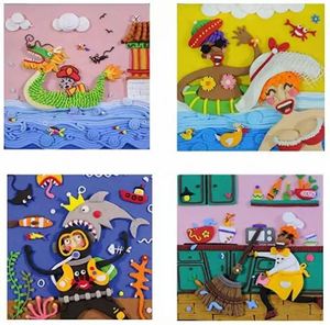 Juego de Cajas Cuadradas Divididas STARIVER, Arcilla Superligera, 4 Colores Surtidos - Product Image 6
