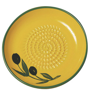 Plaques de râpe à gingembre rondes en céramique, à motif d'<span class=keywords><strong>olive</strong></span> jaune et <span class=keywords><strong>vert</strong></span> personnalisé, assiettes de râpe à ail chinois - Product Image 1