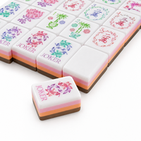 Jeu de Mahjong américain personnalisé en acrylique rose nacré, 166 tuiles, 4 couches, imprimé à l'intérieur, NMJL Std 30mm, coffret cadeau de luxe, directement de l'usine