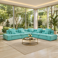 Canapé modulaire en forme de U moderne avec revêtement en velours et couleurs personnalisables pour le salon, meubles de maison
