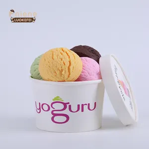 Custom ice cream bowls paper packaging cups custom ice cream containers with lids