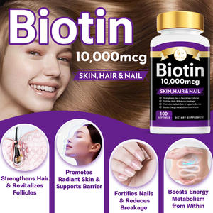 Biotina de Alta Potencia 10000mcg, Suplemento Dietético <span class=keywords><strong>para</strong></span> Adultos <span class=keywords><strong>para</strong></span> el Crecimiento del Cabello y <span class=keywords><strong>la</strong></span> Fuerza de las Uñas, Piel Radiante, Cápsulas de Gel Suave con Vitamina B7 - Product Image 3