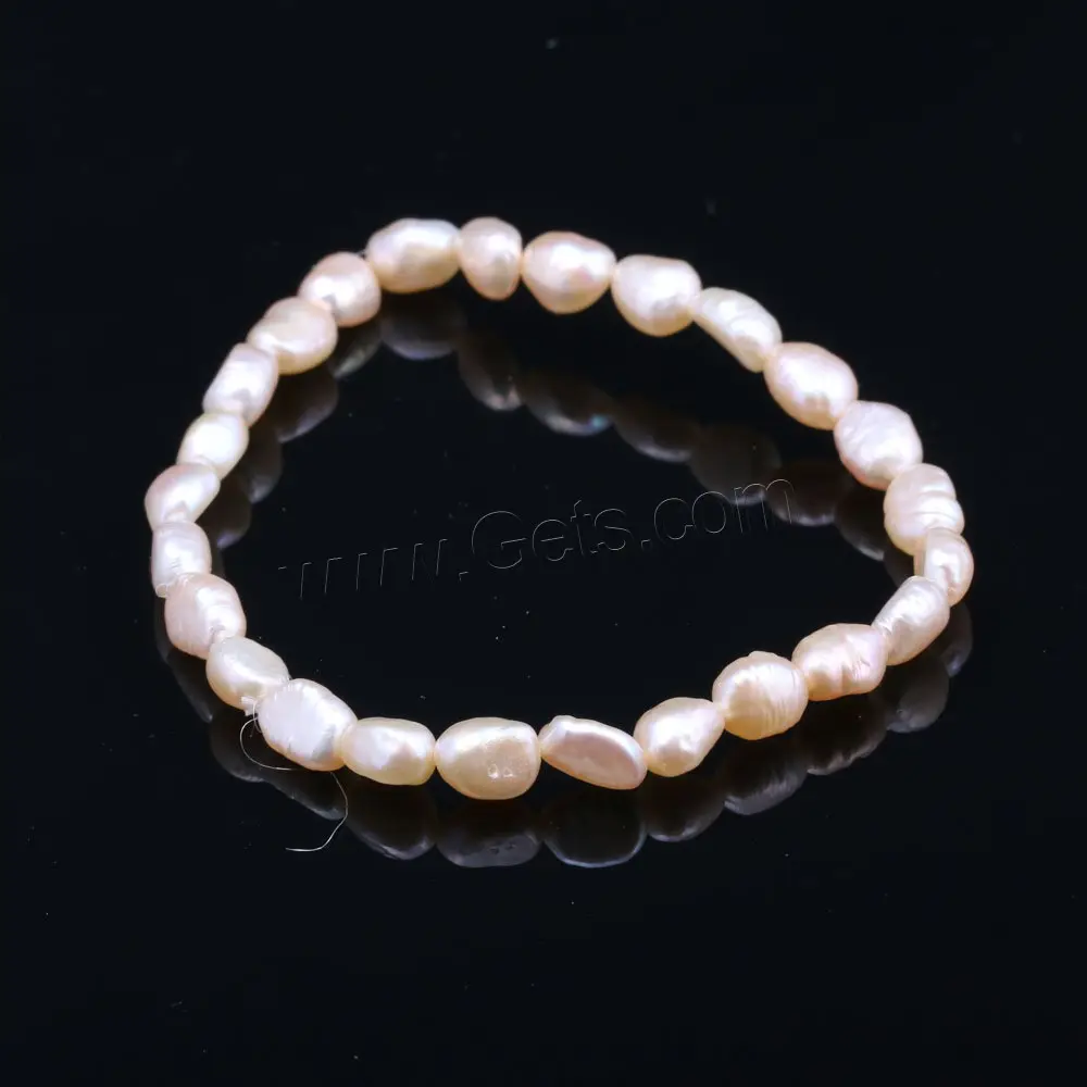 Gelang manik-manik elastis gelang mutiara air tawar berbudaya baru untuk wanita 6-7mm 27PCs/Strand 1543231