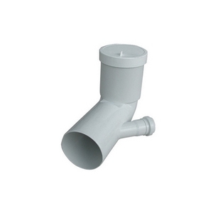 Sifón de Inodoro Extendido Curvo Blanco con Conexión de Vidrio Valsir SX de 110/40 mm, Filtro de Latón y PVC para Baño, Piso y Bañera - Product Image 1