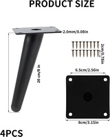 Robuste, schräge Metall-Sofabeine als Ersatz – Mattschwarze, moderne Füße für Sofa, Kommode, Schrank, TV-Ständer & Bett