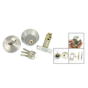 Serrure de sécurité pour porte d'entrée, pêne dormant à cylindre unique, couleur argent, avec clés - Product Image 5