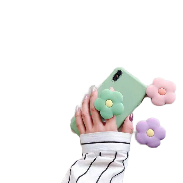 BSH Brand Hot Selling Mobile Phone Accessories ABS/PVC Cute Cartoon Socketted Holder Grip 360 Degree Rotating Adhesive Fix