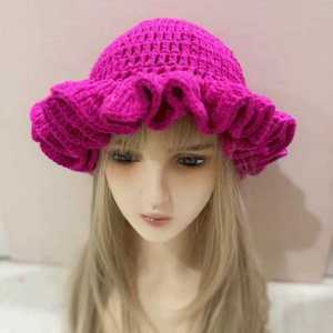 Mùa Đông Giản Dị Màu Rắn Xù Crochet Đan Nhăn Rộng Họng Ngư Dân Unisex Quirky Thời Trang Áo Thun <span class=keywords><strong>Hat</strong></span> - Product Image 1