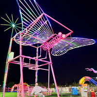 Veilleuse Papillon Lumineuse à Bascule - Construction en Plastique et Métal - Idéale pour Écoles et Parcs d'Attractions - Prix Bas