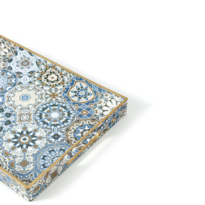 Giả màu xanh gạch trang trí khay trà Bảng trang trí sáng tạo trang trí khay pháp ánh sáng sang trọng khay nhựa - Product Image 6