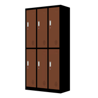 Casier de rangement métallique à 6 portes, armoire en acier, revêtement poudré couleur RAL pour salle de sport, piscine, vestiaire