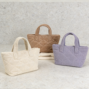 Bolsa de Viaje y Compras de Pana Acolchada Colorida Personalizada al por Mayor para Uso Diario, Bolsas de Cosméticos Personalizadas con Logotipo para Mujeres y Niñas - Product Image 4