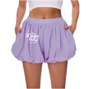 Shorts Deportivos Holgados de Verano, Estilo Balón, Cómodos, con Volantes, Casuales, para Chicas - Product Image 1