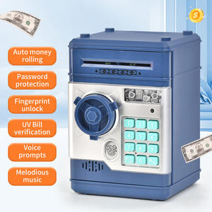 <span class=keywords><strong>Mini</strong></span> distributeur automatique de billets pour enfants, détecteur d'empreintes digitales, mot de passe pour tirelire en plastique, jouet cadeau - Product Image 2