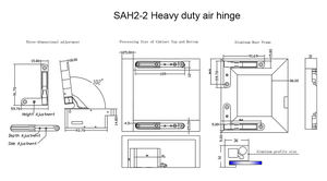 SAH2 сверхмощный 3d Регулируемый мягкий закрывающий скрытый воздушный шарнир - Product Image 4