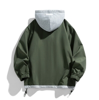 Personnalisation de haute qualité Plus Sizer Cartoon Printed Graphic Lightweight Bomber Jacket Drawstring Hooded Jacket pour hommes