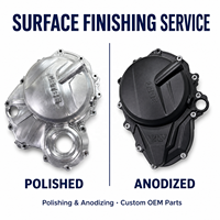 Service de finition de surface métallique sur mesure, polissage de l'aluminium, anodisation, couvercle de moteur de moto, pièces CNC en petites séries OEM ODM